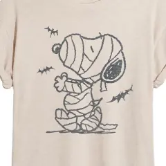Women's - Peanuts - Snoopy Mummy And Bats Oversized Graphic T-Shirt