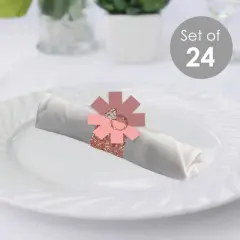 Big Dot of Happiness Bride Squad - Rose Gold Bridal Shower or Bachelorette Party Paper Napkin Holder - Napkin Rings - Set of 24