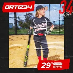 Ortiz34 2 Pack Bat & Ball Set - Graffiti Plastic Bat & Ball Homerun Set- David Ortiz Backyard Baseball Set for Youth, Kids, Teenagers, Adults