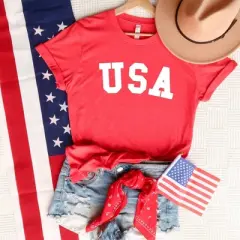 Simply Sage Market Women's USA Bold Short Sleeve Graphic Tee