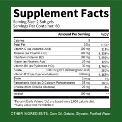 B Beworth Vitamin B Complex Capsules, Support for Immune Support, 120ct