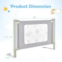 Infans 59" Bed Rail for Toddlers Infants Foldable Safety Bed Guardrail with Double Lock