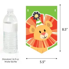 Big Dot of Happiness Jungle Party Animals - Safari Zoo Animal Baby Shower Bunting Banner - Party Decorations - Welcome Baby