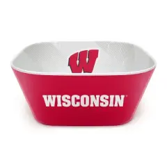 NCAA Wisconsin Badgers Serving Bowl: Melamine Rounded Square, 15 Volume Capacity