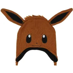 Pokemon Eevee Cosplay Fleece Lined Laplander Beanie Cap Hat For Men Women OSFM