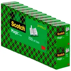 Scotch 810 Magic Tape, 0.75 x 1000 Inch, Matte Clear, Pack of 24