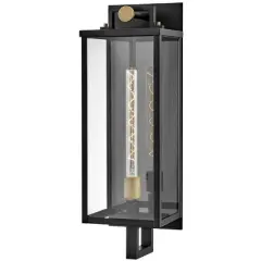 Hinkley - Outdoor Catalina Large Wall Mount Lantern- Black/Burnished Bronze