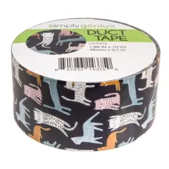 Simply Genius Pattern Duct Tape Heavy Duty, Colorful Craft Supplies for Kids & Adults DIY Projects, 1.8 in x 10 yards (Cat Party)