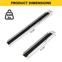 Telescoping Wheelchair Ramp for Home Steps, Aluminum Portable Wheelchair Ramps with Carrying Bag, Weight Capacity 600 LBS,1 Pair