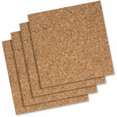 Quartet - Frameless Modular Natural Cork Tiles - Brown - 12 in. - 4 Pack