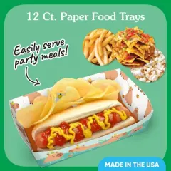 Big Dot of Happiness Capybara Party Paper Food Trays, Disposable Double-Sided Paper Food Holders for Nachos, Hot Dogs, French Fries - 12 Ct