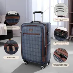 New York Xpress XJ-2511 Luggage Sets,Lightweight Expandable Soft Luggage with Spinner Wheels