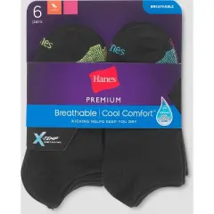 Hanes Premium Women's 6pk Cool Comfort Lightweight No Show Socks - 5-9