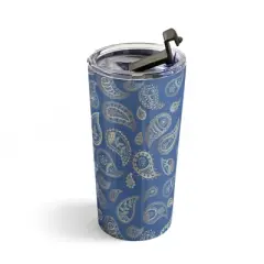 Cynthia Haller Classic blue and gold paisley Travel Mug 20 oz Stainless Steel Travel Mug - Deny Designs