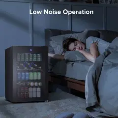 Kismile Mini Fridge 4.5 Cubic Feet 145 Cans Freestanding Beverage Refrigerator with Glass Door