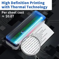 JADENS Portable Bluetooth Thermal Printer for letter-sized paper documents, PD-A4