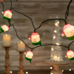 Northlight Snowman Heads with Scarves Christmas Light Set - Clear - 7.5' Green Wire - 10ct