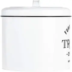 Amici Pet Dog Kiss Food Canister, X-Large with 140oz Capacity, Airtight Seal, Removable Lid, Metal Handle, and White Dog Kiss Design