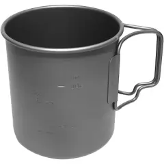 TOAKS Ultralight Portable Titanium Camping Mug with Folding Handles - 450ml