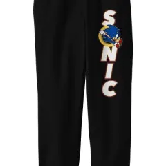 Sonic The Hedgehog Modern Vertical Logo Youth Boys Black Sweatpants