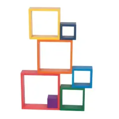 TickiT Wooden Rainbow Architect Squares, Set of 7