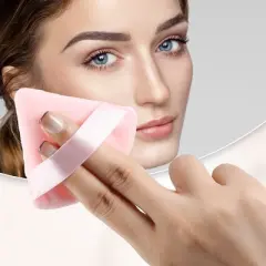 Unique Bargains Soft Triangle Puff Loose Powder Blender Beauty Makeup Tool Short Plush 6 Pcs