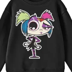 Growing Up Creepie Big Image Creepie Long Sleeve Crew Neck Black Youth Sweatshirt