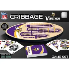 MasterPieces Officially Licensed  NFL Minnesota Vikings Wooden Cribbage Game for Adults