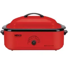 Nesco Chrome Red Porcelain 18 qt Electric Roaster 12 in. H X 15 in. W X 23.5 in. L