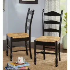 Set of 2 Ladder Back Dining Chairs - Buylateral