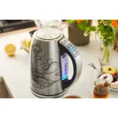 Cuisinart 1.7L Caskata PerfecTemp Cordless Programmable Stainless Steel Electric Kettle Silver CPK-17P1CK: Adjustable Temperature, Anti-Scale Filter