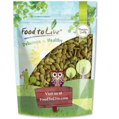Dry Roasted Pumpkin Seed Kernels - Unsalted, Oven Roasted Whole Pepitas, No Oil Added, Shelled, Vegan, Kosher, Keto-Friendly, Bulk. Low in Carbs.