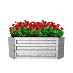 Nature Spring Raised Garden Bed and Plant Holder Kit For Growing Flowers, Vegetables, Herbs - Gray