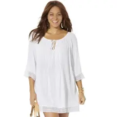 Swimsuits for All Women&rsquo;s Plus Size Giana Crochet Cover Up Tunic