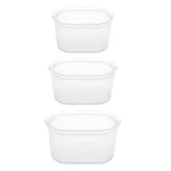 Zip Top Reusable 100% Platinum Silicone Container - 3 Dish Set (S/M/L)