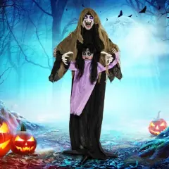 Costway Lighted and Animated Halloween Decoration 63&rdquo; Outdoor Animatronic Halloween Vampire w/ LED Vocally Triggered Sound & Motion Effect
