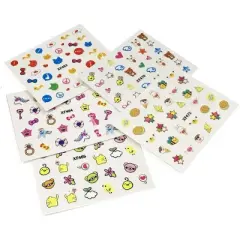 Wrapables Funky Cute Funky Patterns Nail Art Nail Stickers 3d Nail Decals, 10 sheets (300+ nail stickers)