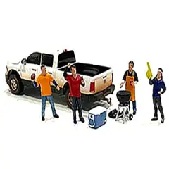 "Tailgate Party" Diecast Set of 6 pieces (4 Figurines and 2 Accessories) for 1/64 Scale Models by American Diorama