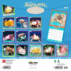 BrownTrout Adorable Axolotl 2026 12"x24" Hanging Square Wall Calendar Plastic-Free