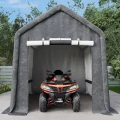 GustoWave 10x10FT Outdoor Portable Storage Shed with Roll-Up Door for Motorcycle, Garden and Tools