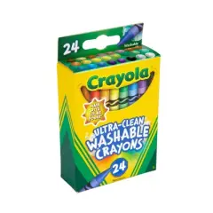 Crayola 24ct Ultra Clean Washable Crayons Kids School Supplies Art Classroom Must Haves for Teachers Coloring Gift Ages 3+