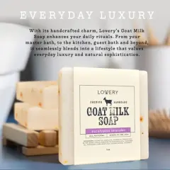 Lovery Handmade Goat Milk Soap Made in USA with Organic Shea Butter - Eucalyptus Lavender Scent - Goats Milk Soap Bar, 3 Pack