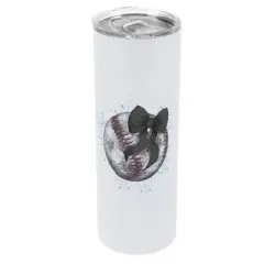 Elanze Designs 20 Ounce Stainless Steel On the Go Travel Tumbler With Push Top Lid, Baseball Teal Paint Splatter