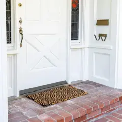 Juvale Black Patterned Coir Doormat Welcome Front Door Mat Indoor Outdoor Rugs 17"x30"