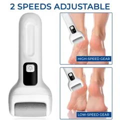Electric Foot Callus Remover, Rechargeable Professional Pedicure Tools for Feet- White