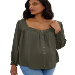 Ingrid & Isabel Maternity Button Front Sweetheart Top