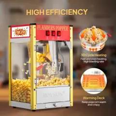 ROVSUN Popcorn Machine Movie Theater Style with 8 Ounce Kettle Makes Up to 32 Cups, Countertop Popcorn Maker Commercial Popcorn Machine