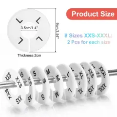 Unique Bargains Reusable Round Clothes Dividers Blank Labels 16 Pcs White