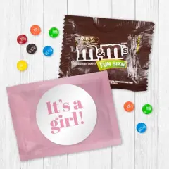 20ct It's a Girl M&M's Baby Shower Candy Favor Packs (20ct) - Milk Chocolate- by Just Candy
