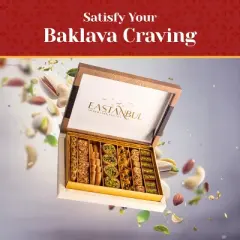 Eastanbul Baklava, Baklava Pastry, Gourmet Assorted Baklava in Gift Box, Middle Eastern Sweets, 1.1lb (500gr)